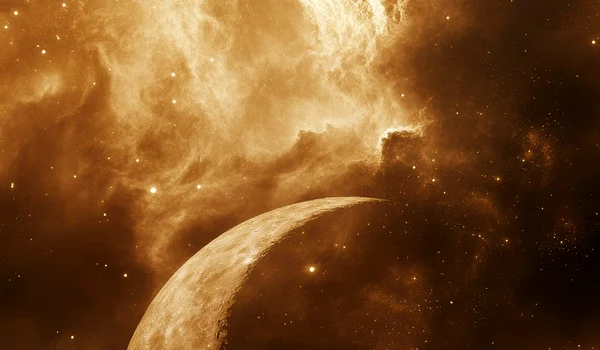 moon seen phase with sepia style effect jpg