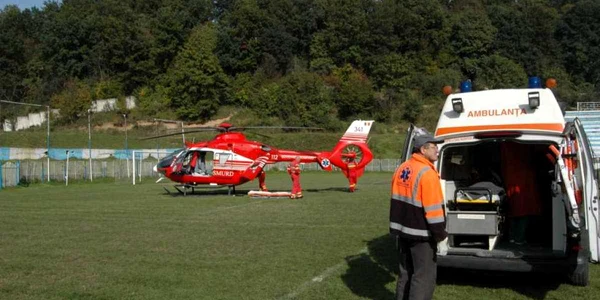 Interventie elicopter SMURD pacienta ranita incendiu Farliug