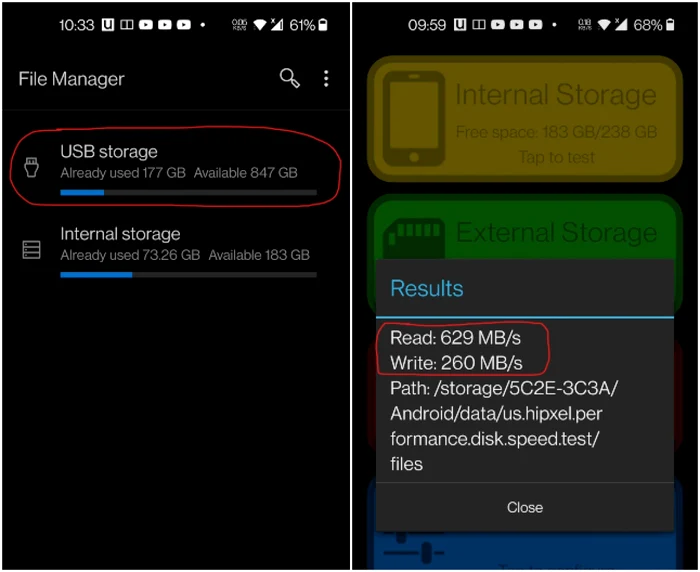 Kingston DataTraveler Max test smartphone OnePlus 9