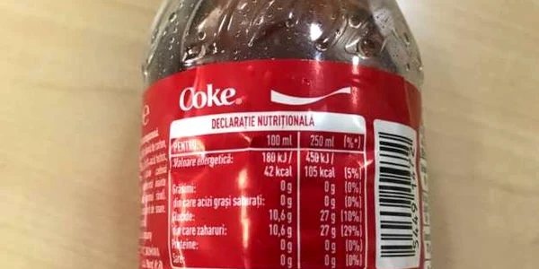coca cola continut zahar