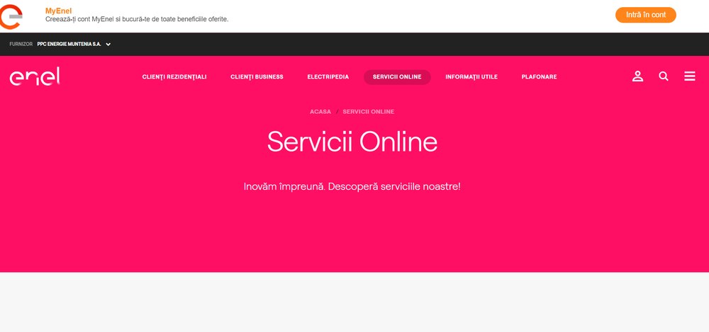 Site-ul enel.ro și aplicația MyEnel vor deveni indisponibile temporar