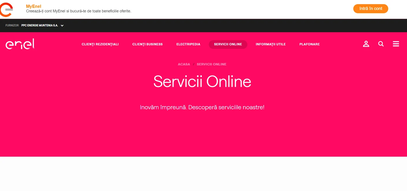 Site-ul enel.ro și aplicația MyEnel vor deveni indisponibile temporar