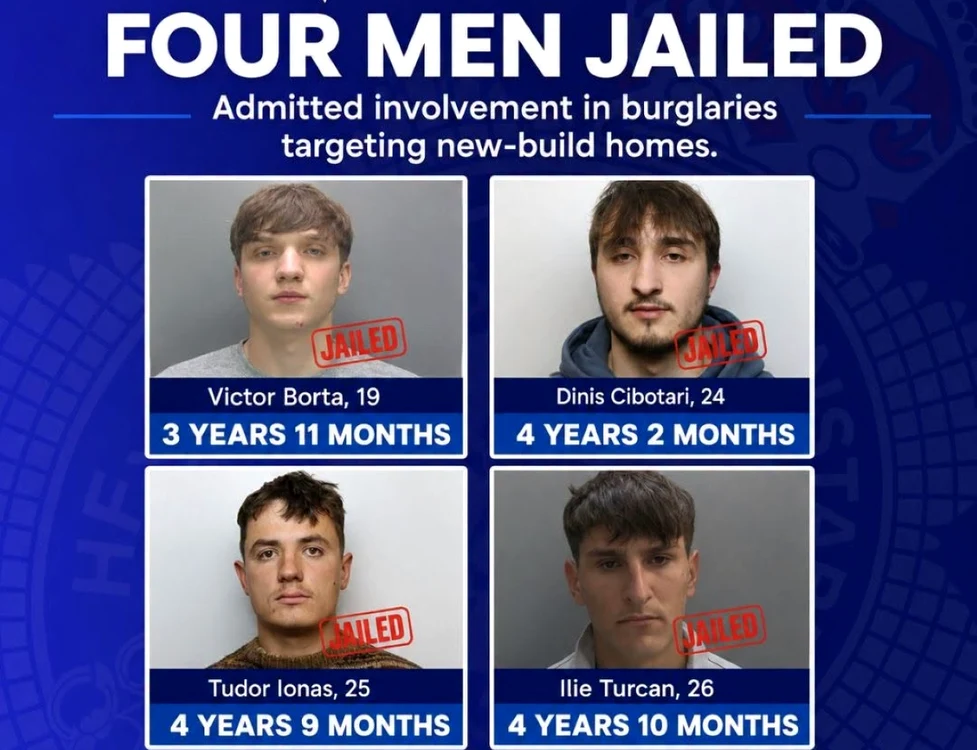 Cei patru români au ajuns după gratii. FOTO: Poliţia UK