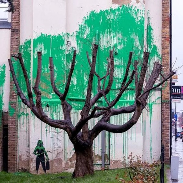 O pictură murală realizată de Banksy în nordul Londrei a fost vandalizată: „Este o adevărată ruşine”