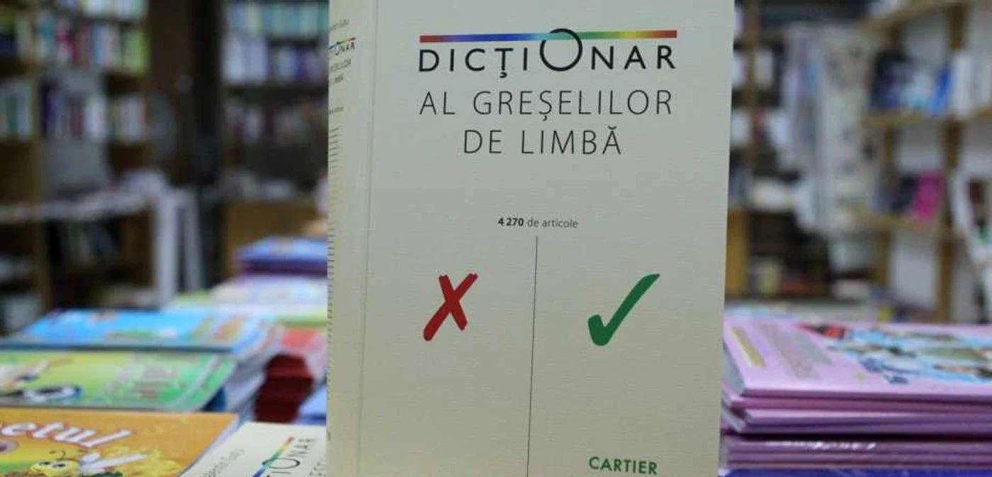 Lucrarea „Dicţionar al greşelilor de limbă“ a lui Valentin Guţu FOTO Tudor Iovu