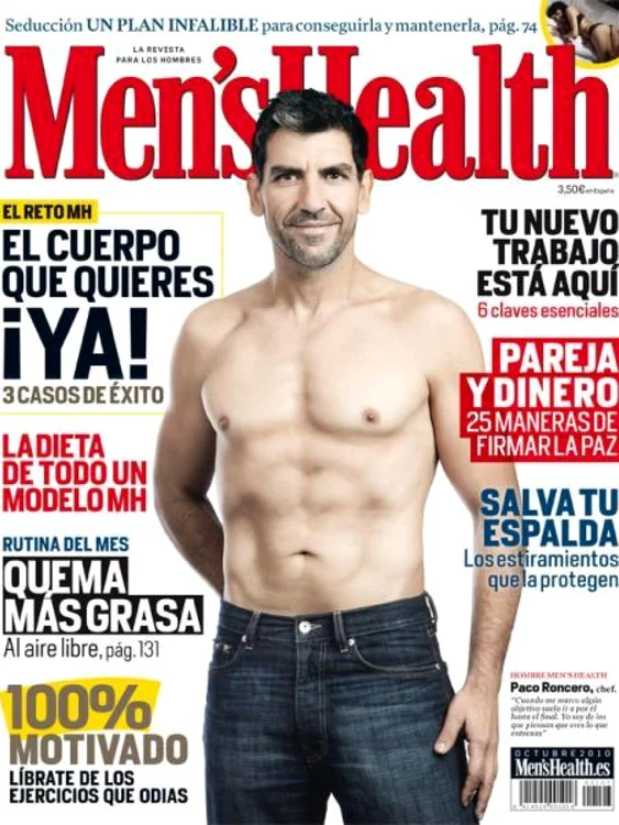 Bucătarul Paco Roncero pe coperta revistei Mens Health după ce a slăbit Mens Health