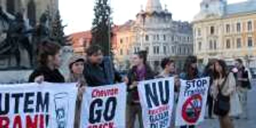 Clujenii au protestat faţă de exploatarea gazelor de şist