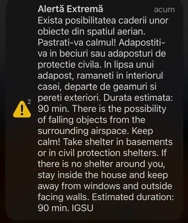  Mesaj RO-Alert. FOTO Info Tulcea