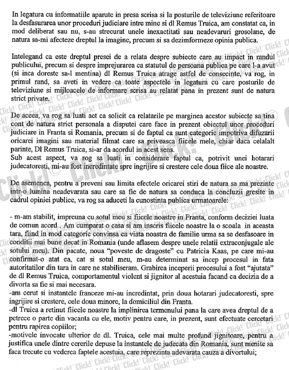 Comunicat Irina Truica