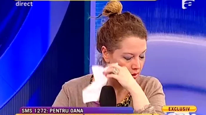 Oana a plâns în platoul emisiunii Acces Direct