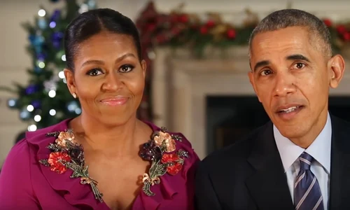 Michelle si Barack Obama Craciun 2016 jpeg