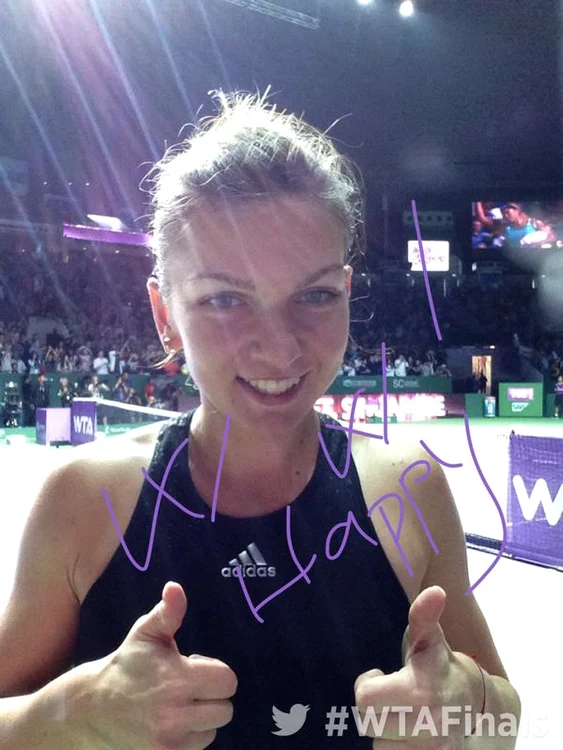 
    Simona Halep, la finalul meciului cu Serena Williams  