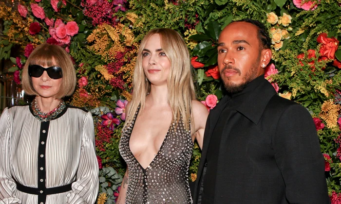 Anna Wintour, Cara Delevingne și Lewis Hamilton, Profimedia jpg