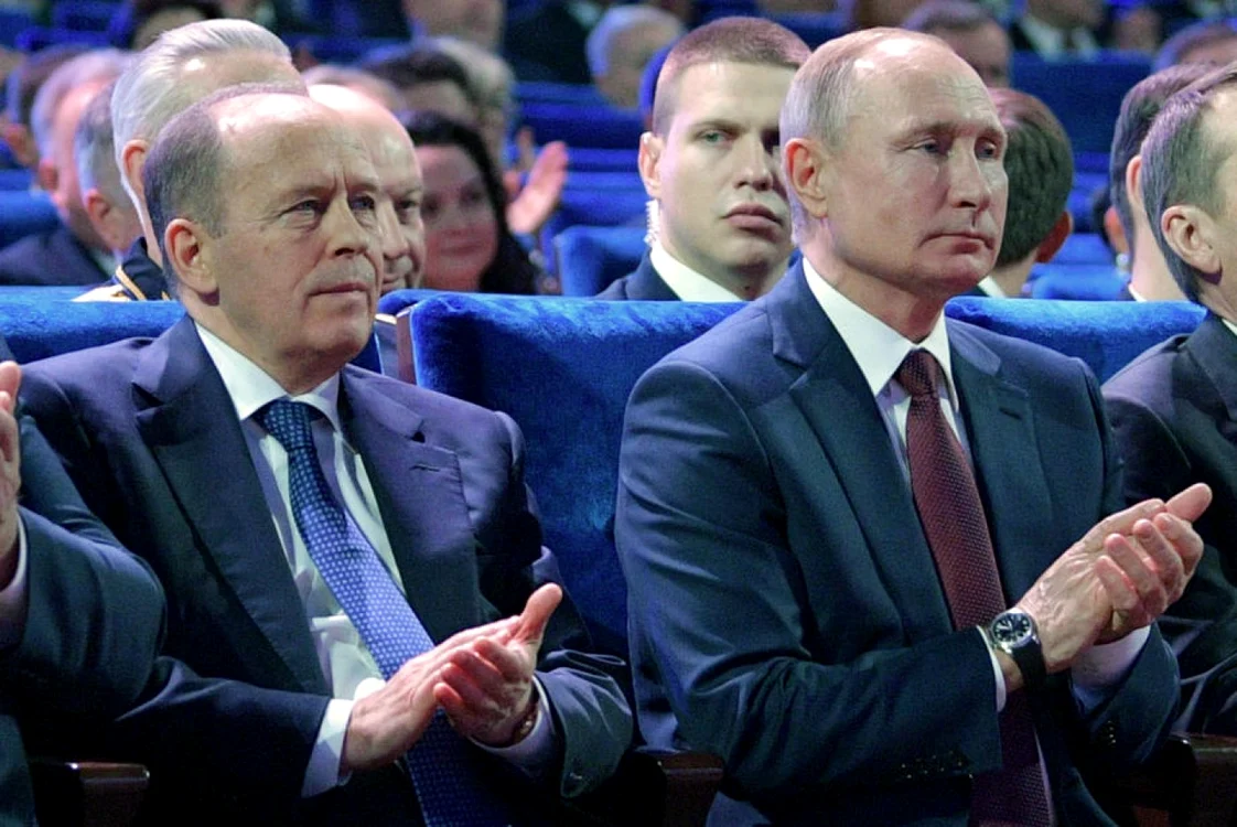 Aleksander Bortnikov si Vladimir Putin FOTO EPA-EFE