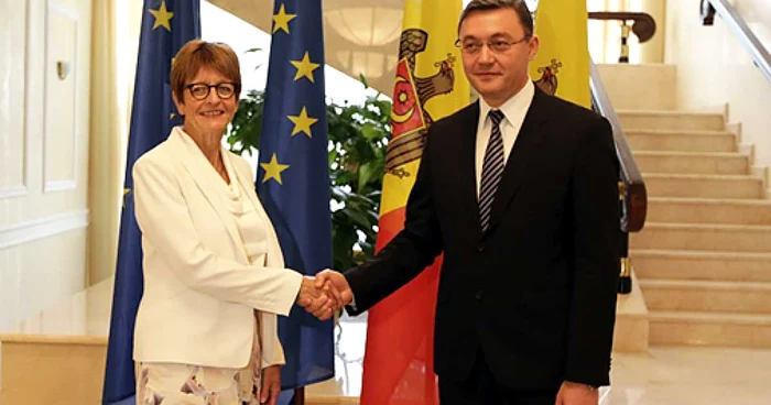 Preşedintele Adunării Parlamentare a Consiliului Europei, Anne Brasseur s-a întâlnit ieri cu preşedintele Parlamentului, Igor Corman Foto: Parlament.md