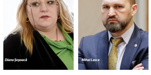 Diana Șoșoacă și Mihai Lasca FOTO: Mediafax și Inquam Photos