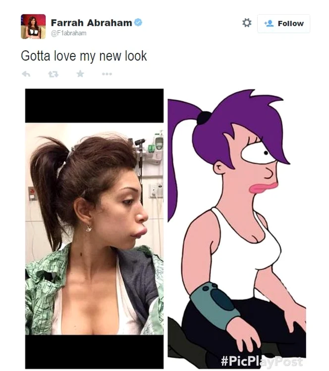 O comparaţie între Farrah şi Leela