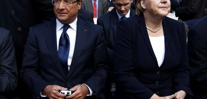 Preşedintele francez François Hollande şi cancelarul german Angela Merkel FOTO: Reuters