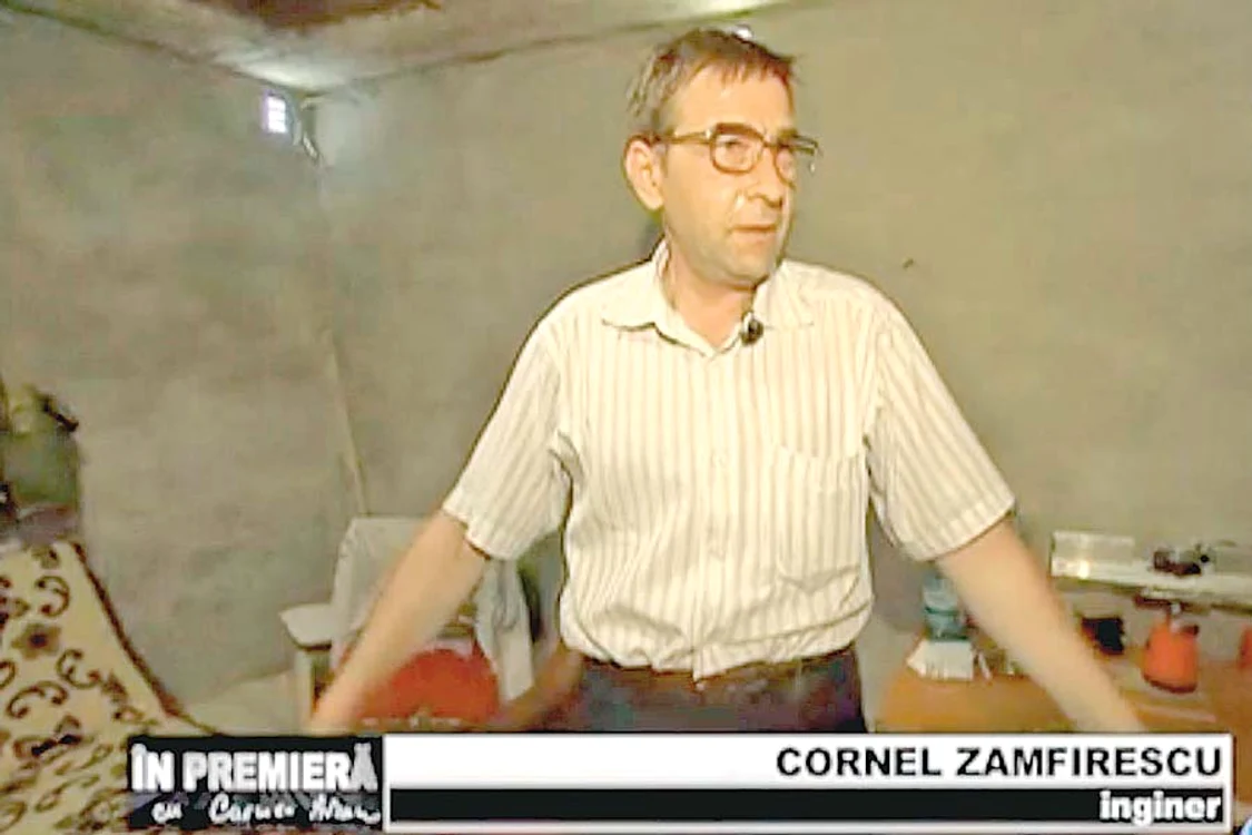 
    Cornel Zamfirescu crede că sub  pământ va reuşi să supravieţuiască celor mai mari cataclisme (Capturi Antena3.ro)  