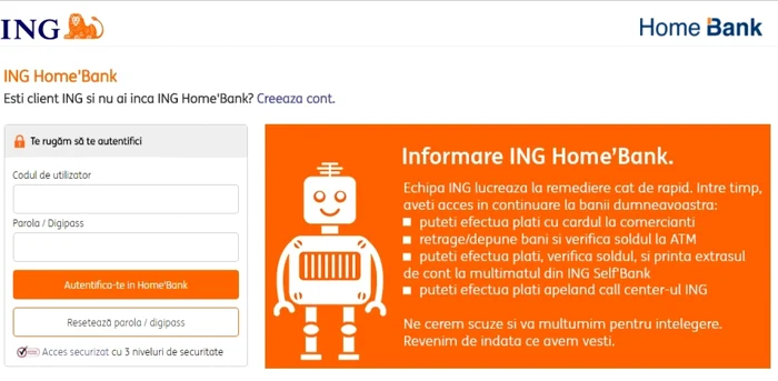 ing homebank indisponibil