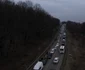 Kilometri intregi de maşini la graniţa Ucrainei cu Polonia. Foto Gettyimages