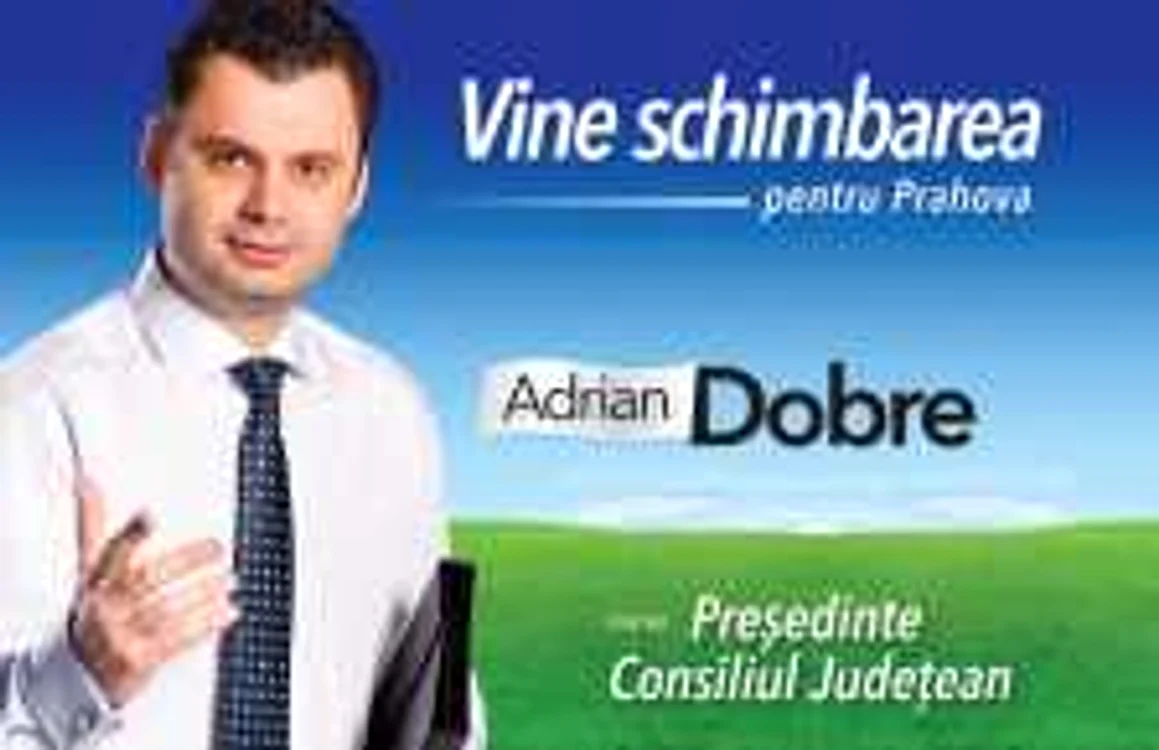 Primele afişe cu Adrian Dobre nu au avut însemne electorale
