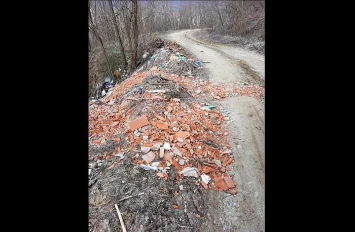 Drumul judeţean ce tranzitează comuna Băbana este plin de gunoaie FOTO: Facebook/Bebe Ivan