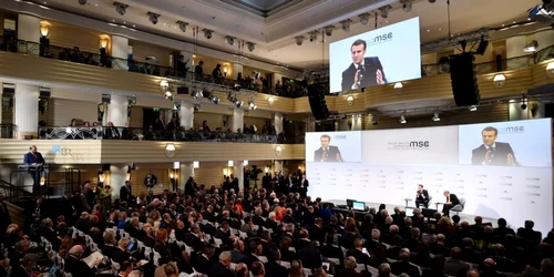 Emmanuel Macron la Conferinţa de Securitate de la Munchen 15 februarie 2020 FOTO EPA-EFE