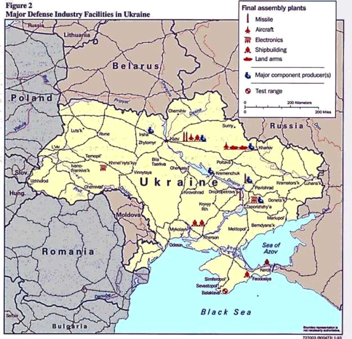 Harta principalelor uzine din industria de apărare ucrainiană