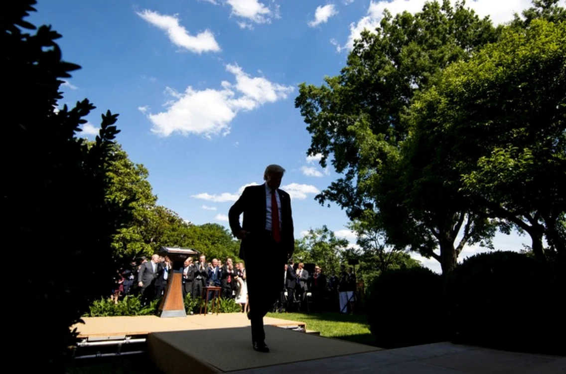 Preşedintele Donald Trump, la Casa Albă, în urmă cu 24 de ore. Foto: Doug Mills / The New York Times.