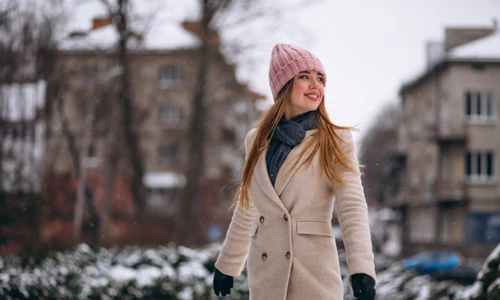 woman happy winter park jpg