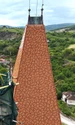 Cavalerul care îl reprezintă pe Iancu de Hunedoara, reamplasat pe Turnul Buzdugan al Castelului Corvinilor (© Primăria Hunedoara)