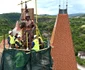 Cavalerul care îl reprezintă pe Iancu de Hunedoara, reamplasat pe Turnul Buzdugan al Castelului Corvinilor (© Primăria Hunedoara)