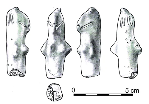 Statueta neolitică. Desen (© MNCR)