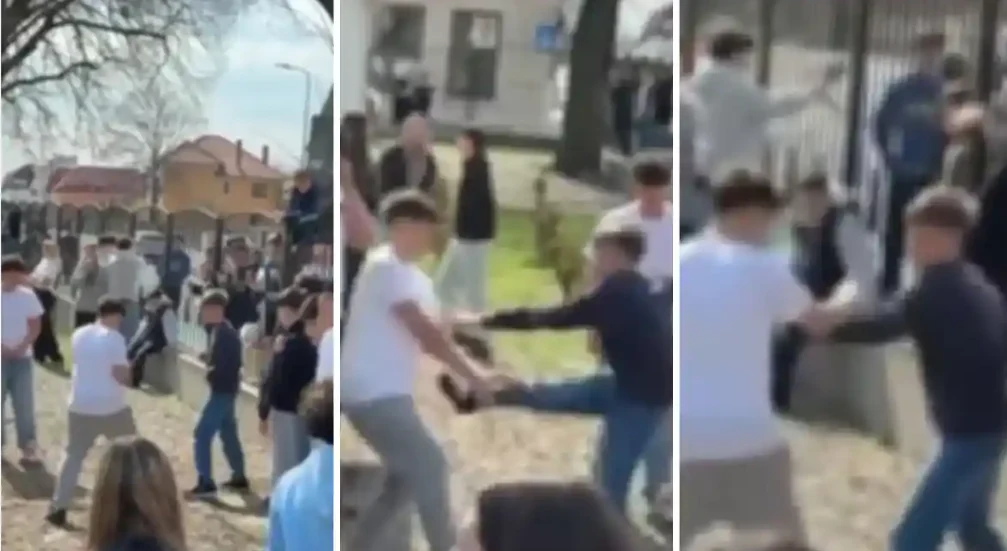 Ring de box în curtea unei școli din Alba Iulia. Doi elevi s-au bătut sub privirile colegilor. Momentul, distribuit pe rețelele sociale