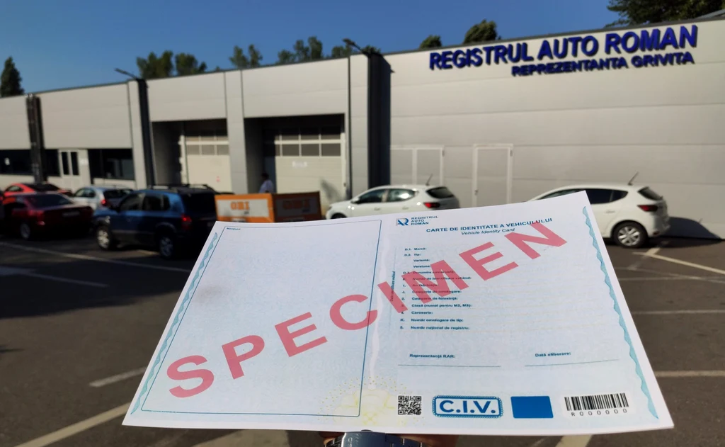 Cartea de Identitate a Vehiculului Foto: Registrul Auto Român/Facebook