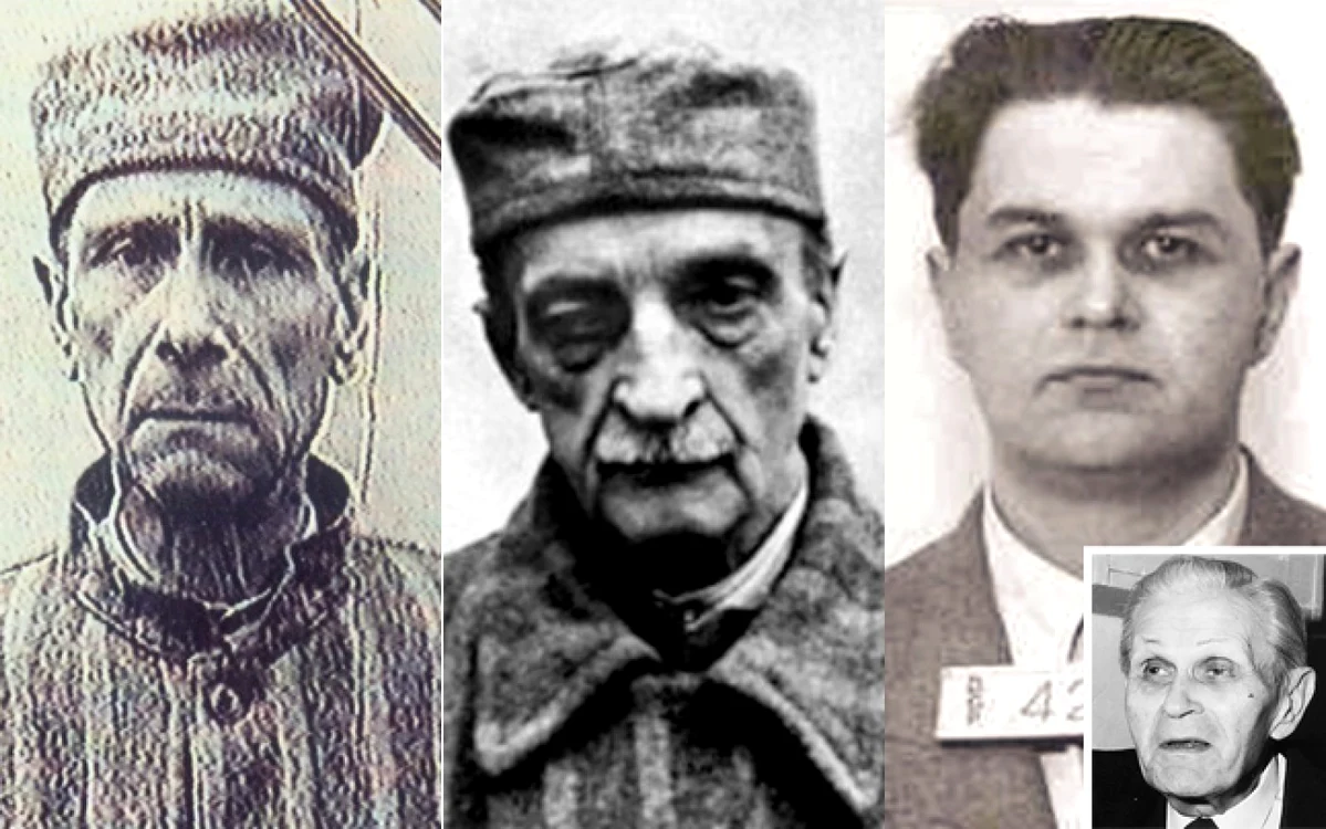 Trei dintre deţinuţii politici care au suferit în temniţele comuniste. De la stânga la dreapta: Cardinalul Iuliu Hossu şi politicienii Iuliu Maniu şi Corneliu Coposu