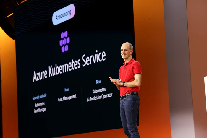 Scott Guthrie vicepreședinte executiv pe Cloud + AI Group la Microsoft Ignite 2023. FOTO Dan DeLong