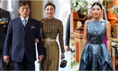 Regele Rama X al Thailandei și fiica sa, Prințesa Sirivannavari   FOTO Profimedia jpg