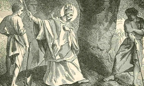 Sfântul Bonifaciu a încercat să convertească păgânii doborându le stejarii jpeg