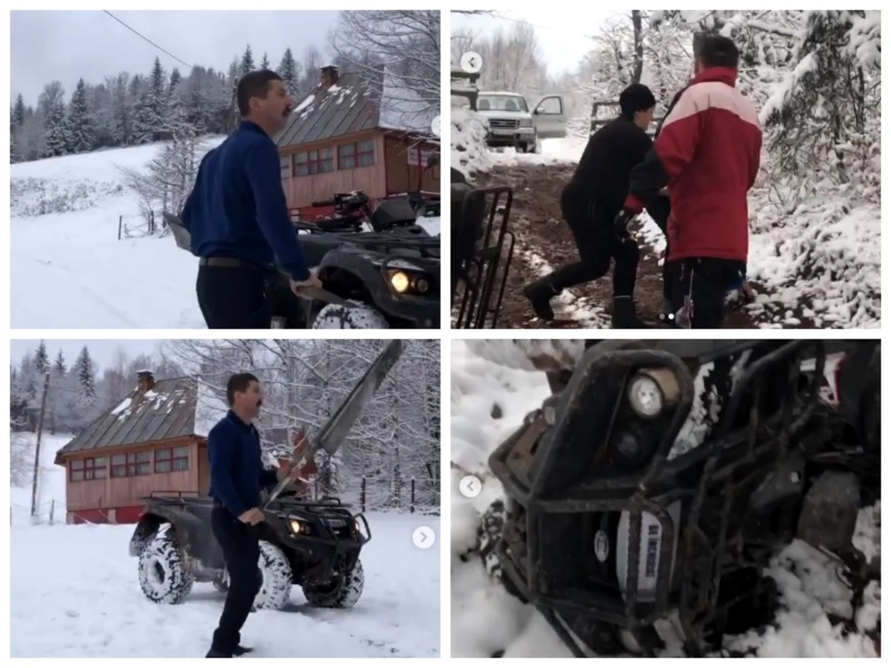 Tinerii au fost agresaţi pentru că au trecut cu ATV-ul pe terenul viceprimarului din Arieşeni