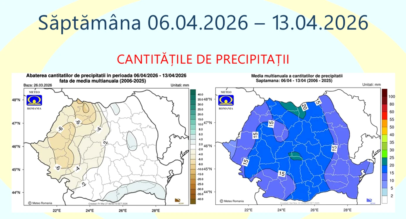 Prognoza pentru a doua săptămână a intervalului FOTO ANM