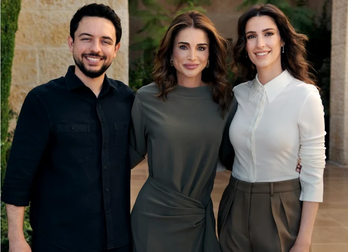 Regina Rania alături de Prințul Hussein și noră foto Instagram jpg