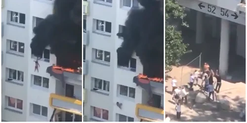 un băiat de 10 ani și a aruncat fratele mai mic, în vârstă de 2 ani, de la o înălțime de aproximativ 9 metri, încercând să l salveze de flăcări in Grenoble Franta FOTO captura video png
