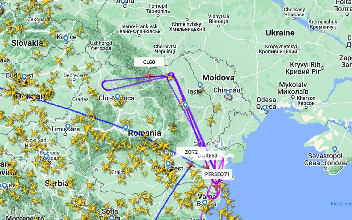 Unul dintre avioane care a zburat cu indicativul CL60 a supravegheat toată frontiera cu Ucraina
