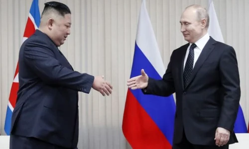 reancarcare Kim Jong un şi Vladimir Putin la summitul bilateral de la Vladivostok în Rusia FOTO EPA EFE