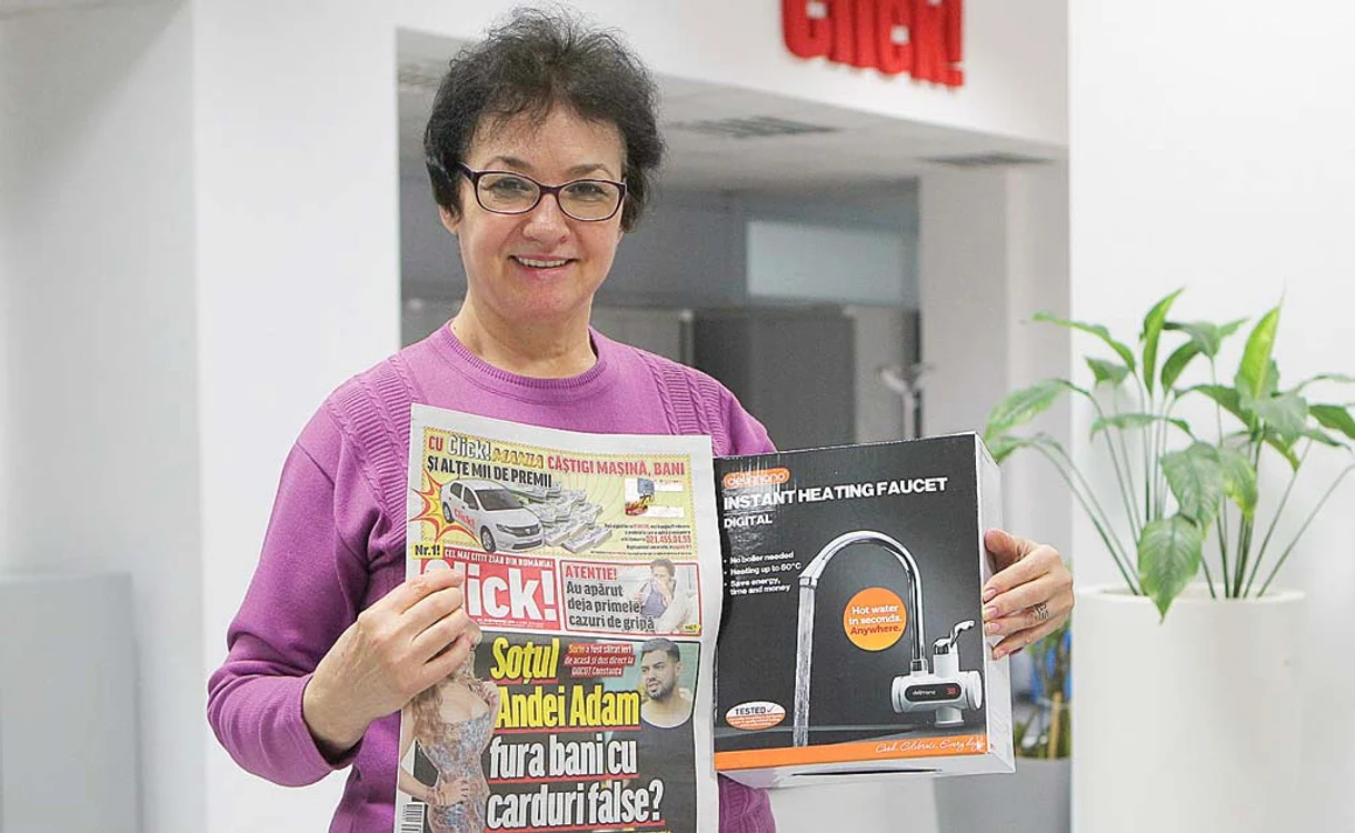 
    Angela Ene a câştigat  un robinet electric  la Click!MANIAFoto: click!  