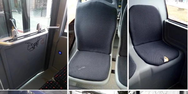Bunurile companiei de transport public în comun din Siibiu - Tursib - distruse de-a lungul timpului Foto colaj