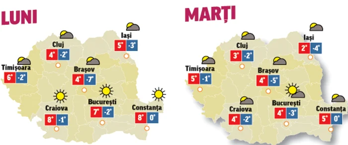 Prognoza meteo pentru următoarele două zile anunță că vremea începe să se amelioreze