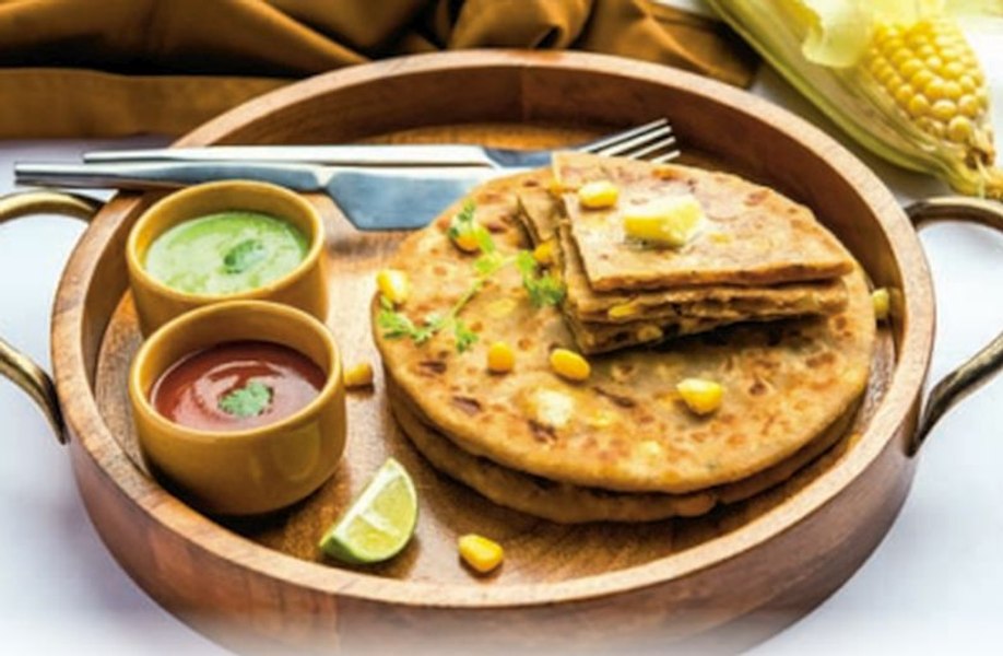 Paratha cu porumb dulce